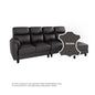 Helen Half Leather Cowhide 3 Seater With Chaise Sofa