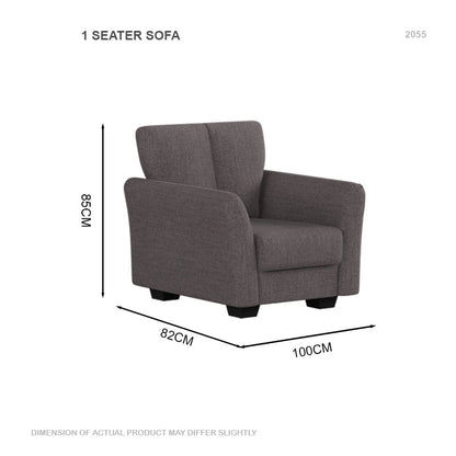 Lois Fabric 1 Seater Sofa
