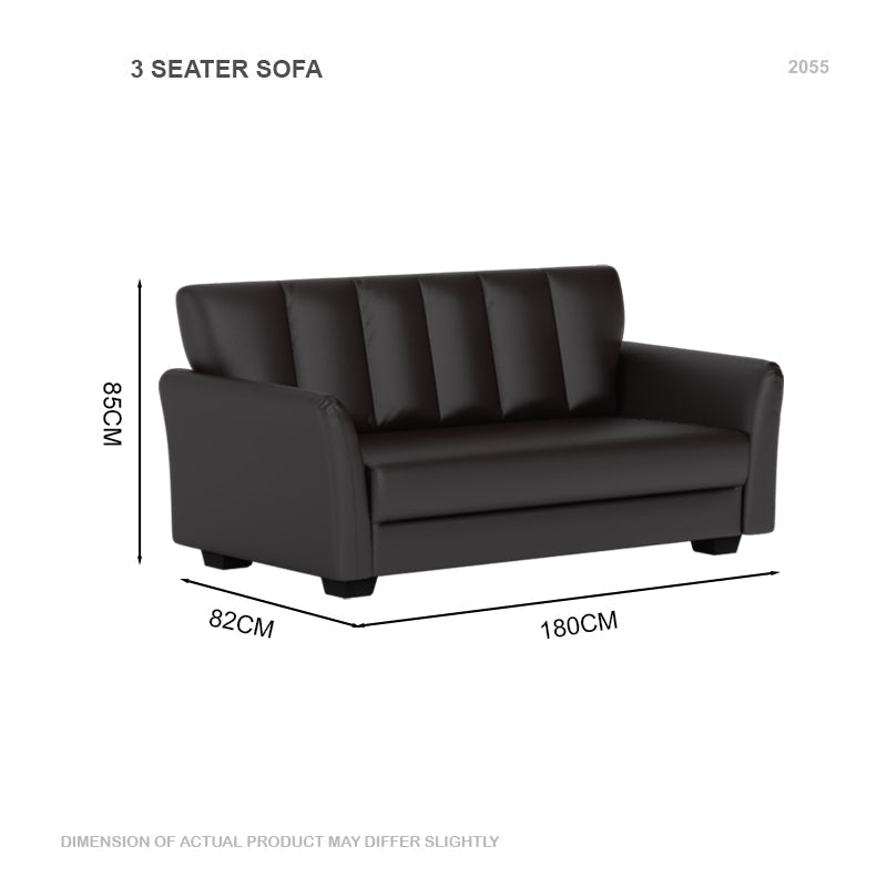 Lois Faux Leather 3 Seater Sofa