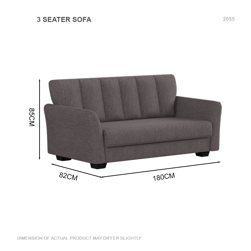 Lois Fabric 3 Seater Sofa