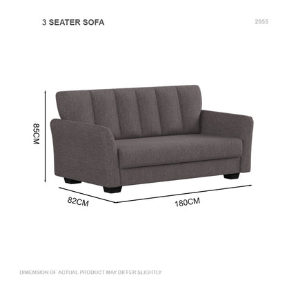Lois Fabric 3 Seater Sofa