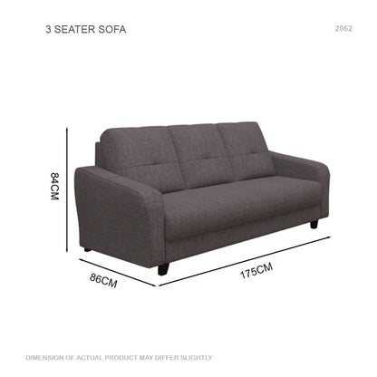 Rylee Fabric 3 Seater Sofa