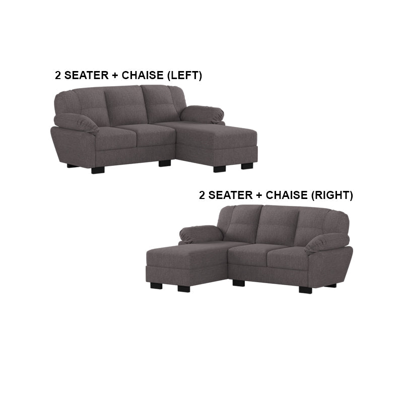 Adam Fabric 2 Seater With Chaise Sofa