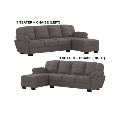 Adam Fabric 3 Seater With Chaise Sofa