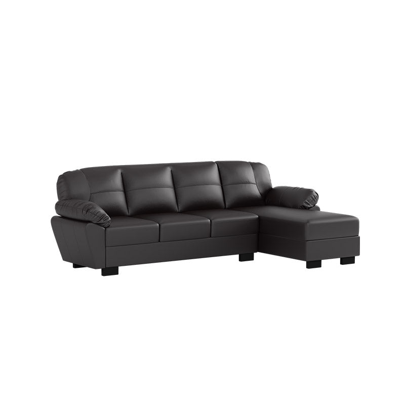 Adam Faux Leather 3 Seater With Chaise Sofa