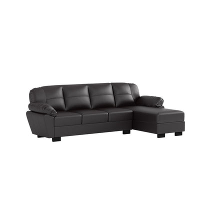 Adam Faux Leather 3 Seater With Chaise Sofa