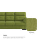 Henry Fabric 1 Seater Sofa
