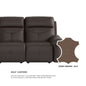 Taylor Half Leather Cowhide 3 Seater Sofa