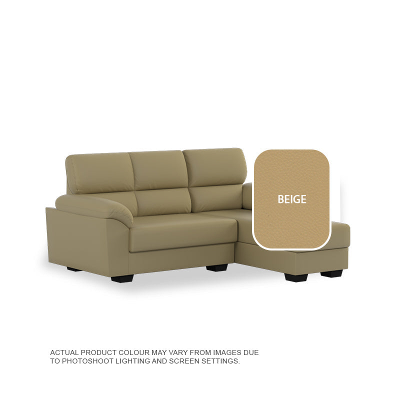 Londyn Faux Leather 2 Seater With Chaise Sofa