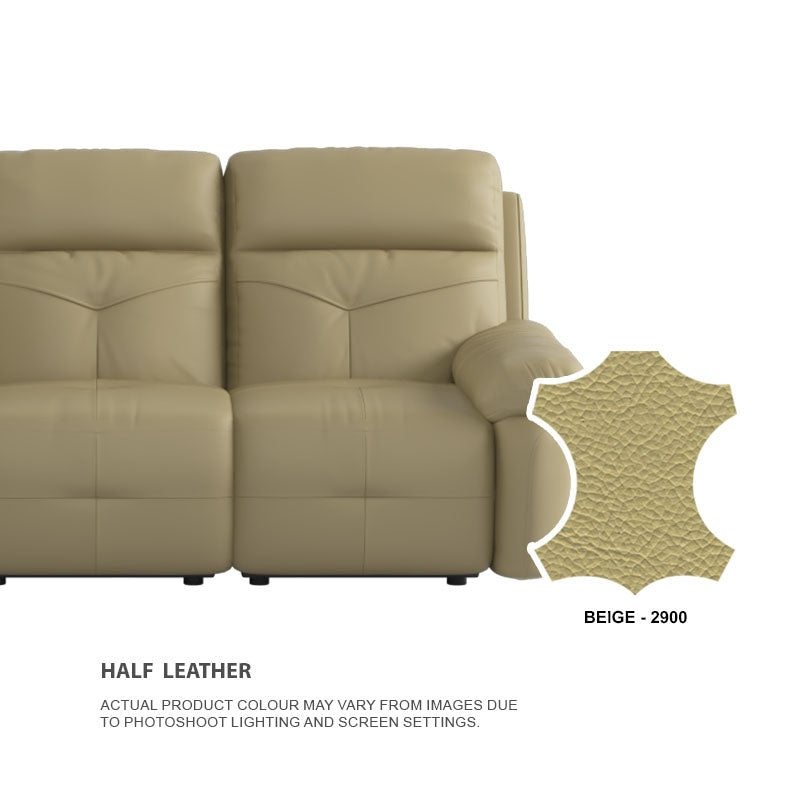 Taylor Half Leather Cowhide 3 Seater Sofa