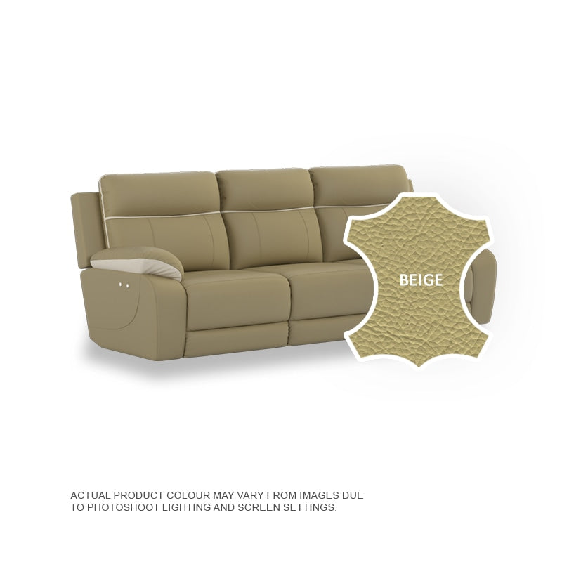Nina Half Leather Cowhide 3 Seater Sofa