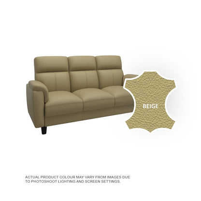 Helen Half Leather Cowhide 3 Seater Sofa