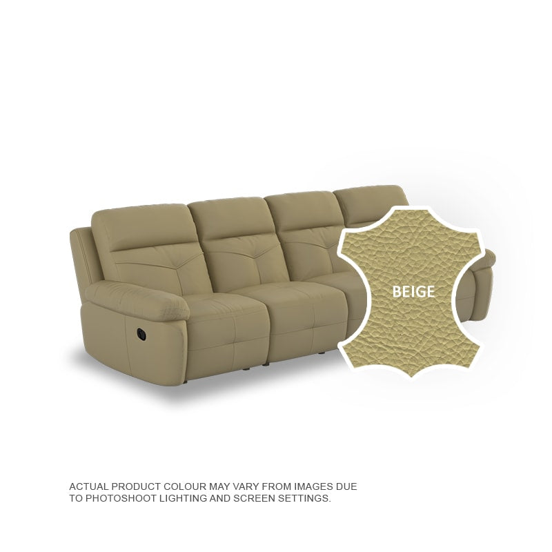 Taylor Half Leather Cowhide 4 Seater Sofa