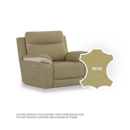 Nina Half Leather Cowhide 1 Seater Sofa