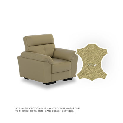 Henry Half Leather Cowhide 1 Seater Sofa