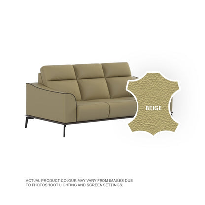 Gianna Half Leather Cowhide 3 Seater Sofa