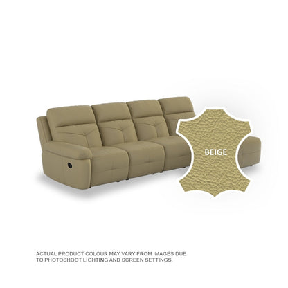 Taylor Half Leather Cowhide 3 Seater With Chaise Sofa