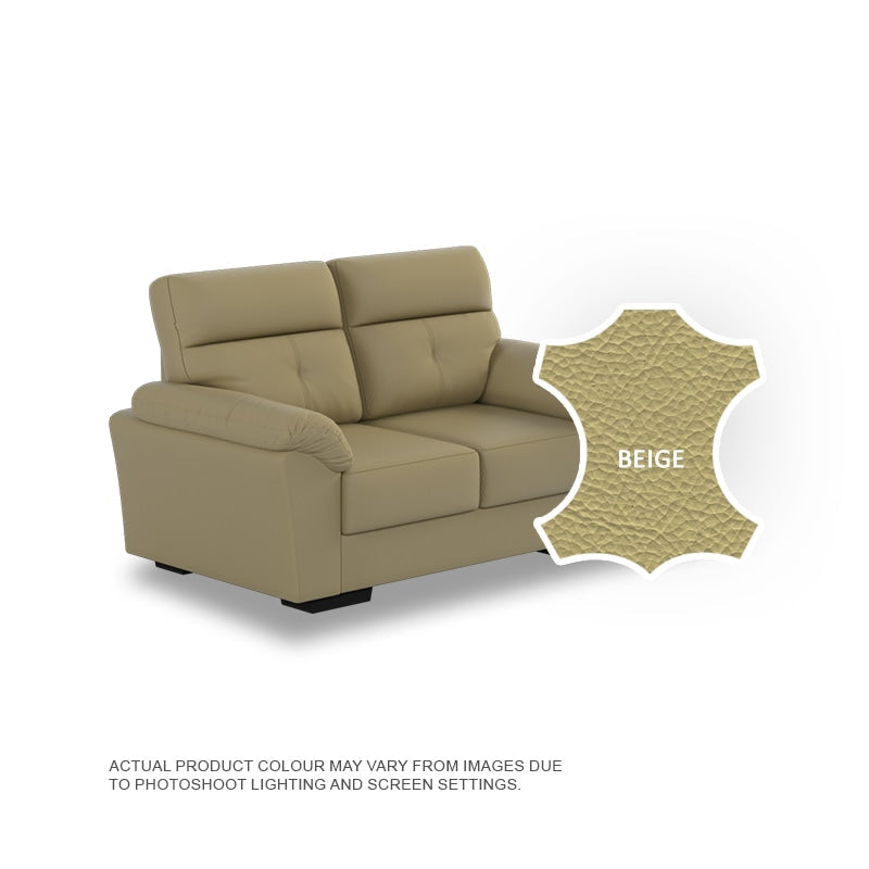 Henry Half Leather Cowhide 2 Seater Sofa