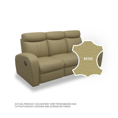 Alice Half Leather Cowhide 3 Seater Sofa