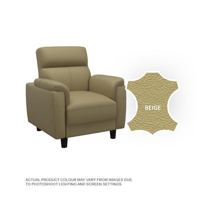 Helen Half Leather Cowhide 1 Seater Sofa