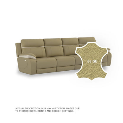 Nina Half Leather Cowhide 4 Seater Sofa