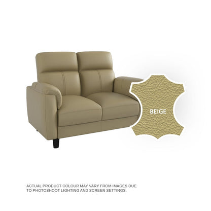 Helen Half Leather Cowhide 2 Seater Sofa