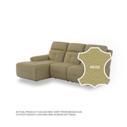 Taylor Half Leather Cowhide 2 Seater With Chaise Sofa