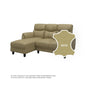 Helen Half Leather Cowhide 2 Seater With Chaise Sofa