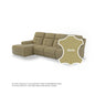 Taylor Half Leather Cowhide 3 Seater With Chaise Sofa