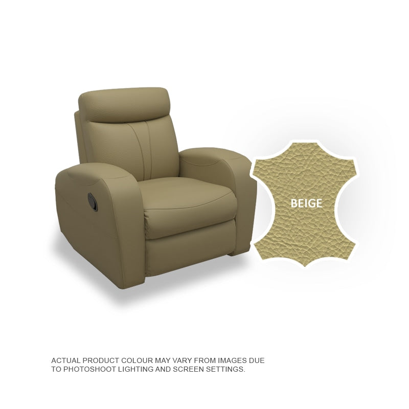 Alice Half Leather Cowhide 1 Seater Sofa