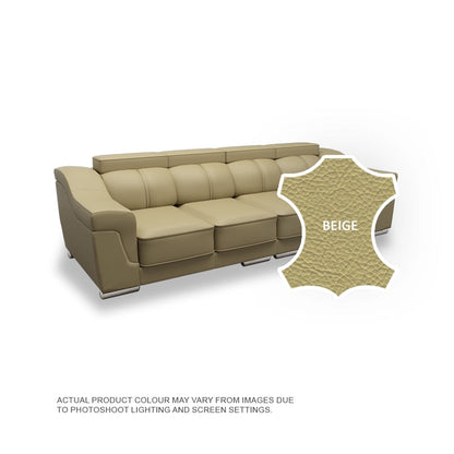 Lyla Half Leather Cowhide 4 Seater Sofa