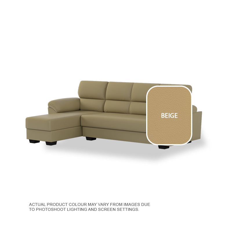 Londyn Faux Leather 3 Seater With Chaise Sofa