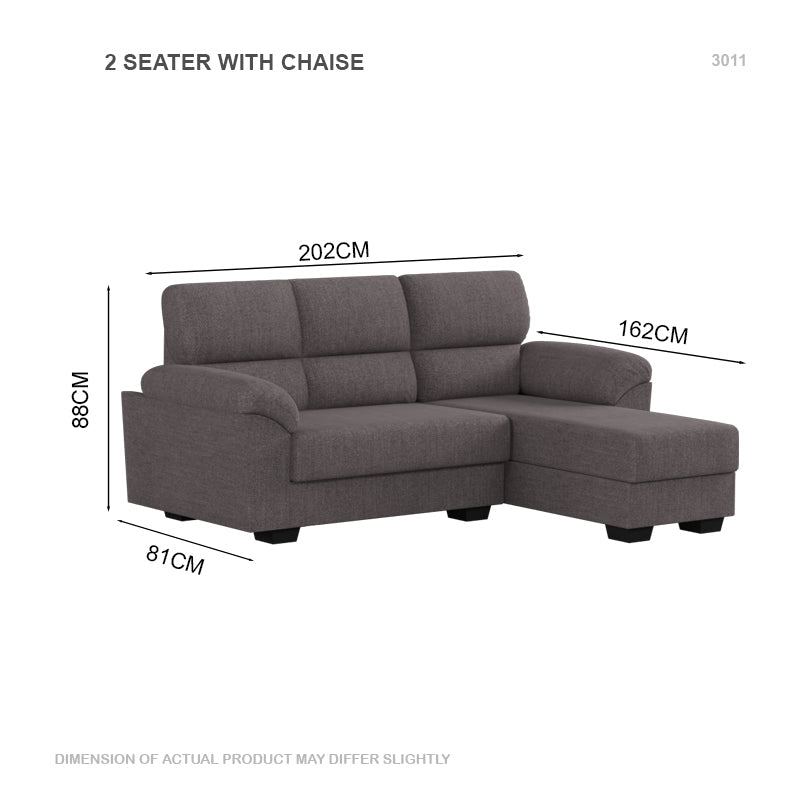 Londyn Fabric 2 Seater With Chaise Sofa