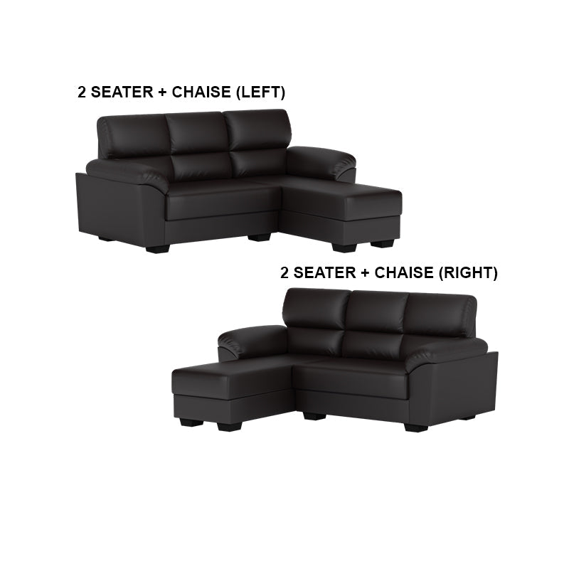 Londyn Faux Leather 2 Seater With Chaise Sofa