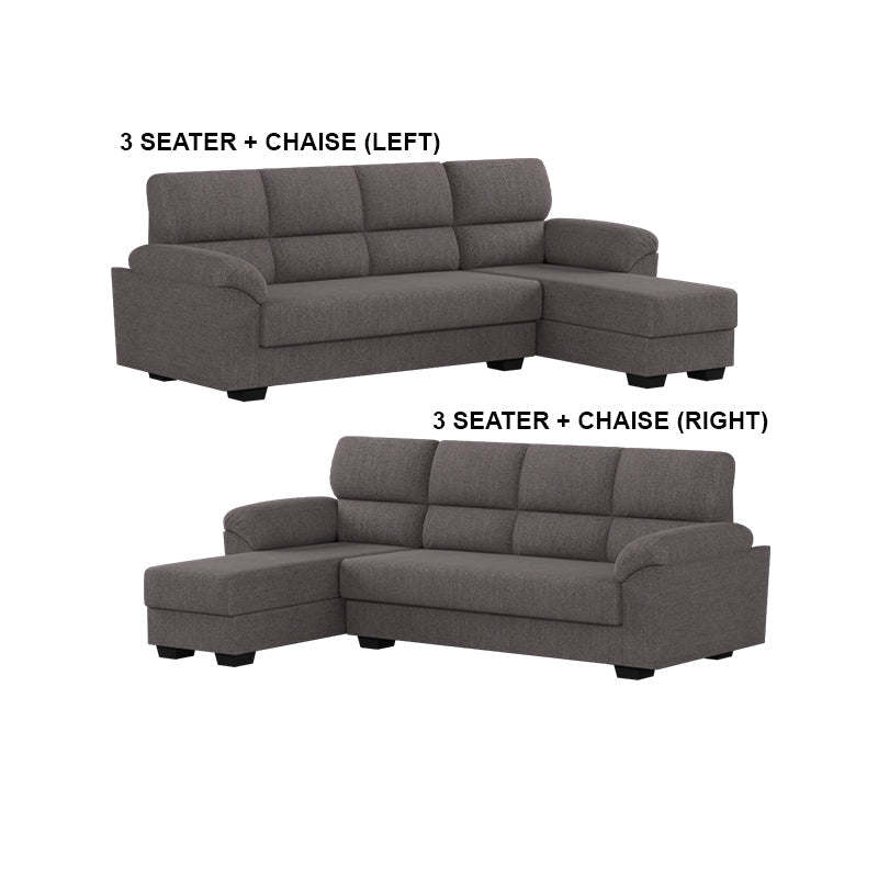 Londyn Fabric 3 Seater With Chaise Sofa