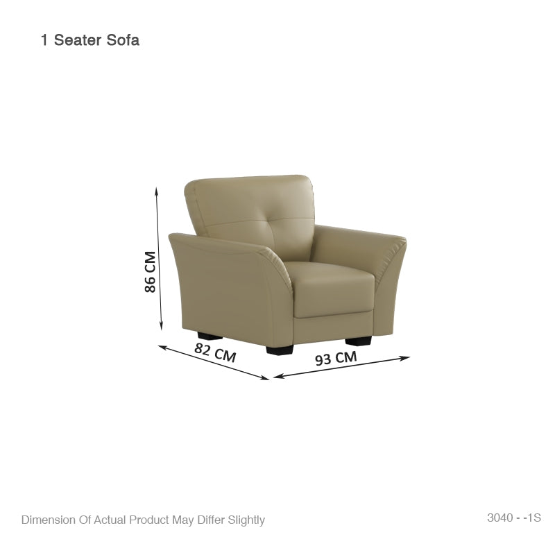 Laura Half Leather 1 Seater Sofa