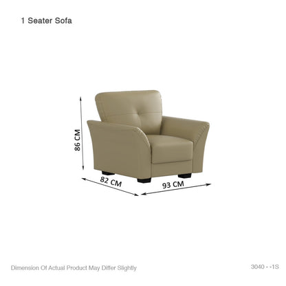 Laura Half Leather 1 Seater Sofa