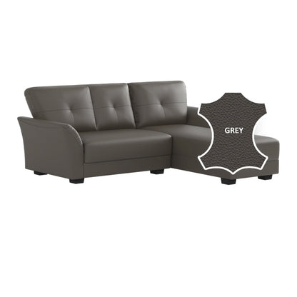 Laura Half Leather 2 Seater with Chaise Sofa
