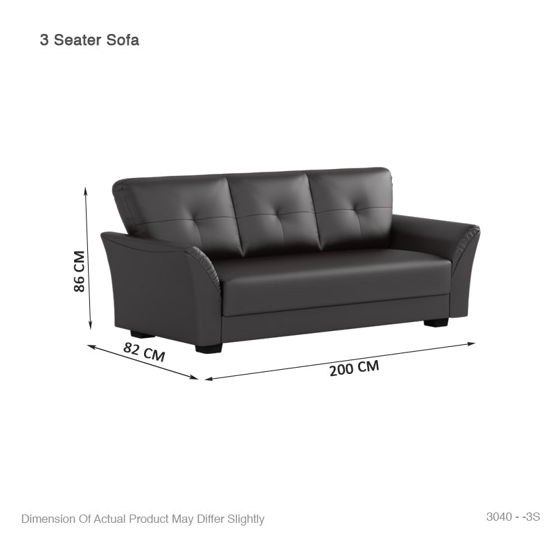 Laura Half Leather 3 Seater Sofa