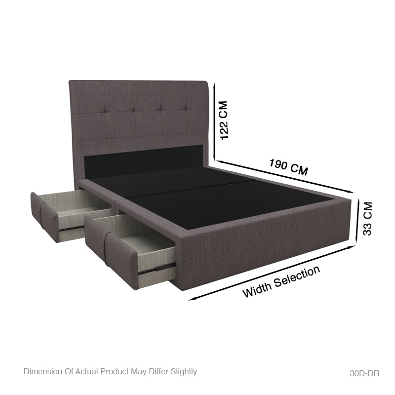 Alice Fabric Drawer Bed with Drawer Left / Right