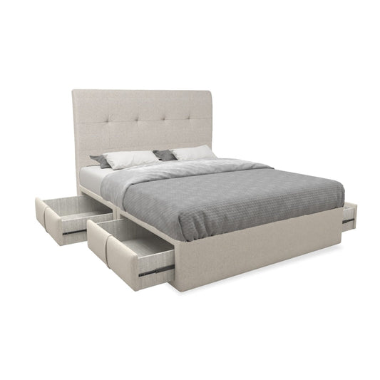 Alice Fabric Drawer Bed with Drawer Left and Right Queen & King
