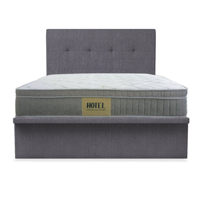 Alice Fabric Storage Bed Set With Hotel Pocketed Spring Mattress 10 Inch