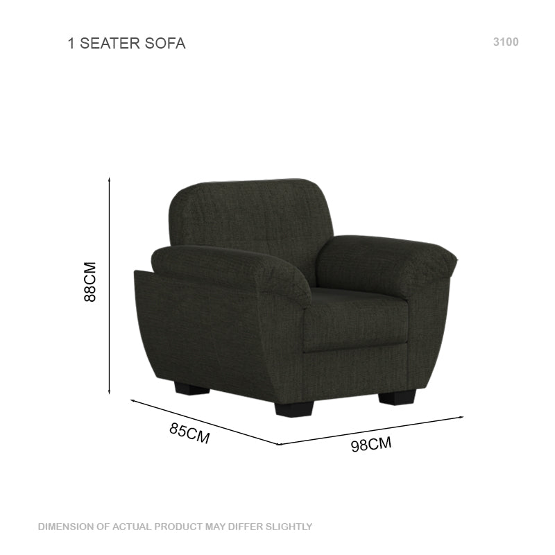 Ember Fabric 1 Seater Sofa