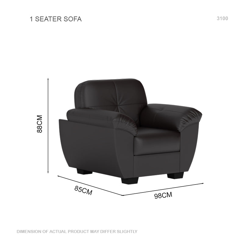 Ember Faux Leather 1 Seater Sofa