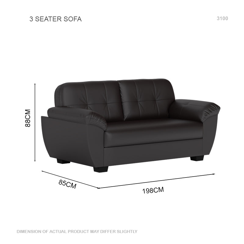 Ember Faux Leather 3 Seater Sofa