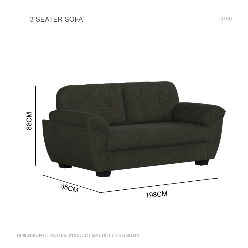 Ember Fabric 3 Seater Sofa