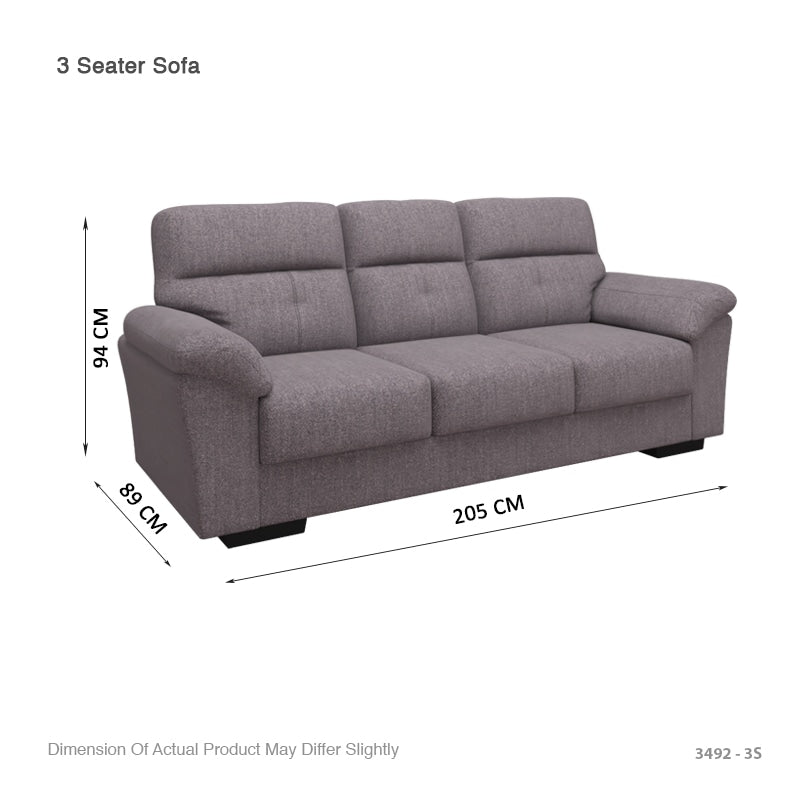Henry Fabric 3 Seater Sofa