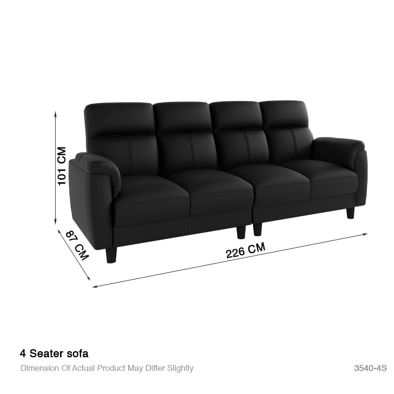 Helen Half Leather Cowhide 4 Seater Sofa