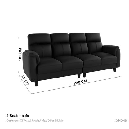 Helen Half Leather Cowhide 4 Seater Sofa
