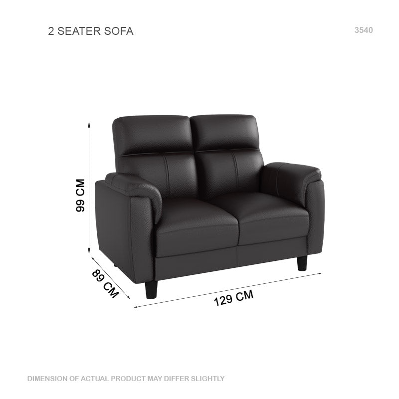 Helen Half Leather Cowhide 2 Seater Sofa